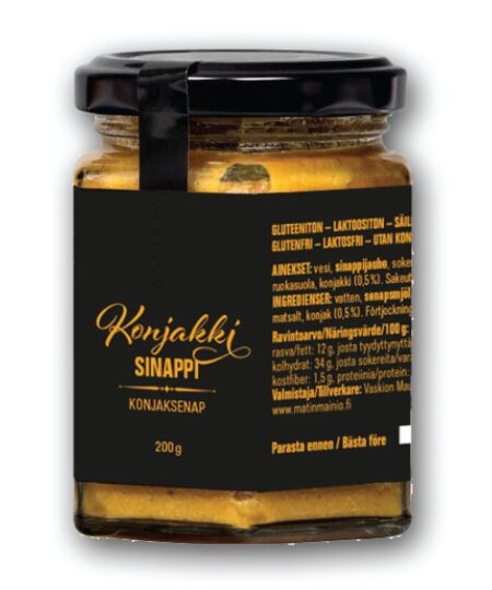 Kotimainen Konjakkisinappi omalla etikellä